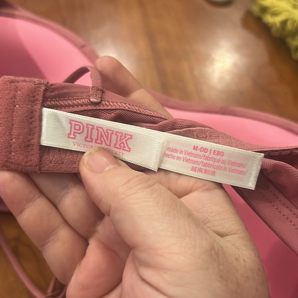 PINK VS Mesh Push Up Rhinestone Bralette Bra medium DD - Picture 6 of 6